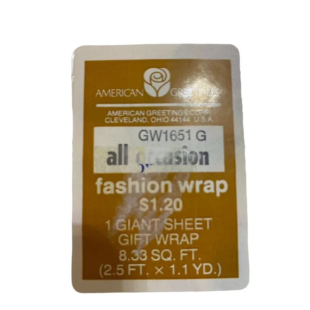 Vintage American Greetings All Occasion Gift Wrap NEW Roses Windowpane